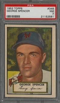 1952 Topps #346 George Spencer - PSA NM 7